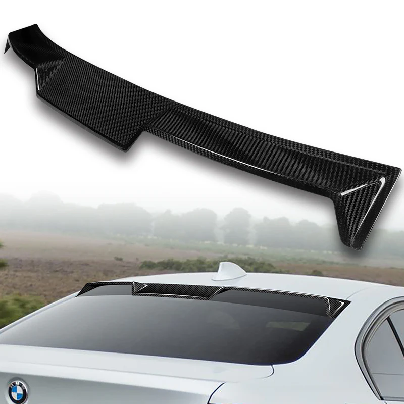 V-Style Rear Window Roof Visor Wing Spoiler For 2012-2018 BMW F30 F80 3-Series 4-DR / Sedan -Real Carbon Fiber - Image 5