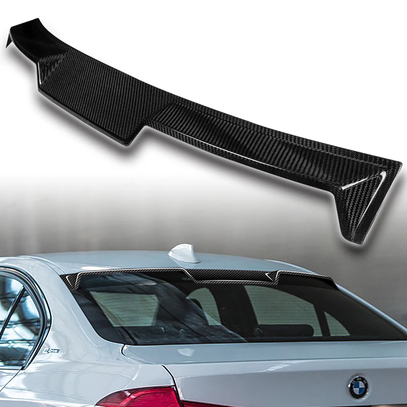 V-Style Rear Window Roof Visor Wing Spoiler For 2012-2018 BMW F30 F80 3-Series 4-DR / Sedan -Real Carbon Fiber - Image 6