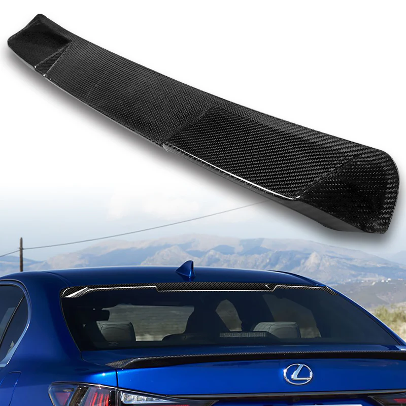 V-Style Rear Window Roof Visor Wing Spoiler For 2013-2020 Lexus GS300 GS350 GSF -Real Carbon Fiber - Image 5
