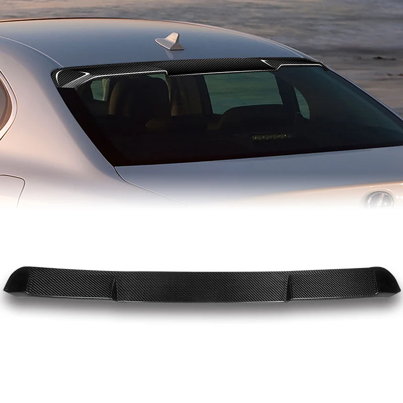 V-Style Rear Window Roof Visor Wing Spoiler For 2013-2020 Lexus GS300 GS350 GSF -Real Carbon Fiber - Image 6