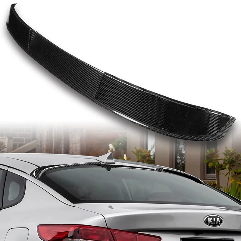 V-Style Rear Window Roof Visor Wing Spoiler For 2016 - 2020 Kia Optima K5 -Real Carbon Fiber - Image 5