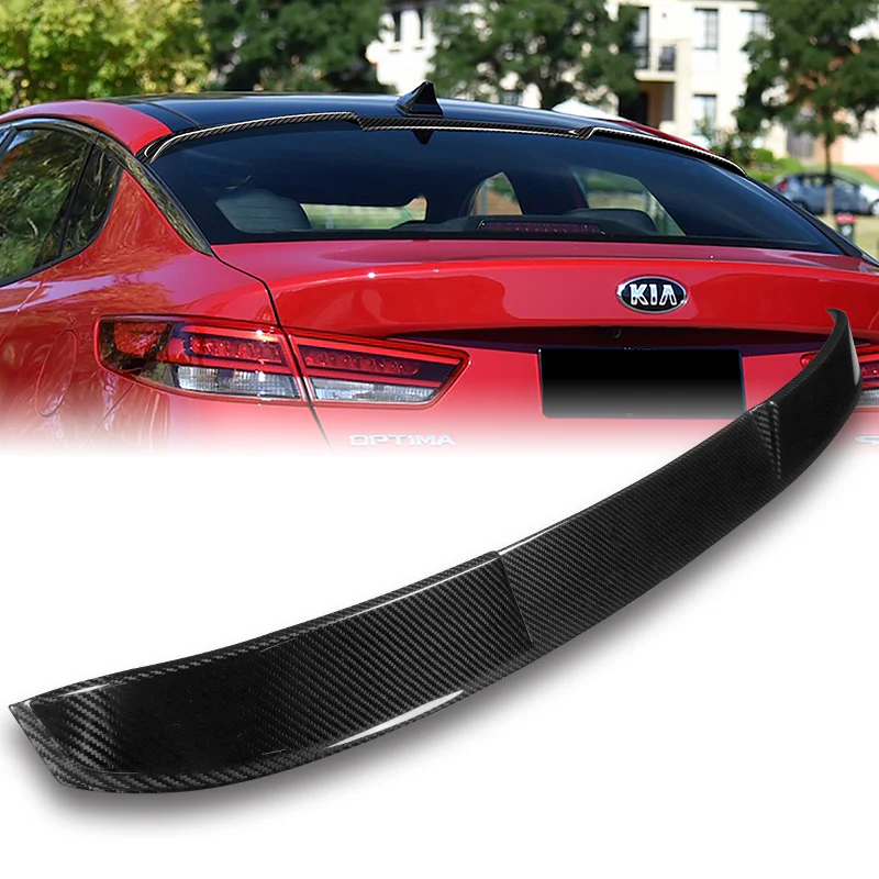 V-Style Rear Window Roof Visor Wing Spoiler For 2016 - 2020 Kia Optima K5 -Real Carbon Fiber - Image 7