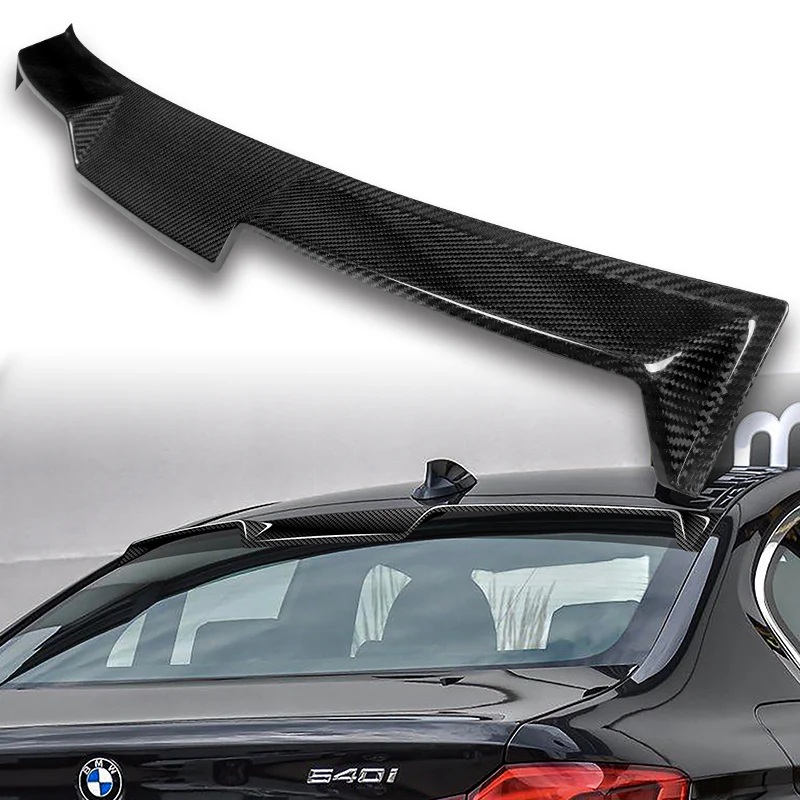 V-Style Rear Window Roof Visor Wing Spoiler For 2017-2023 BMW G30 5-Series 4-DR / Sedan -Real Carbon Fiber - Image 5