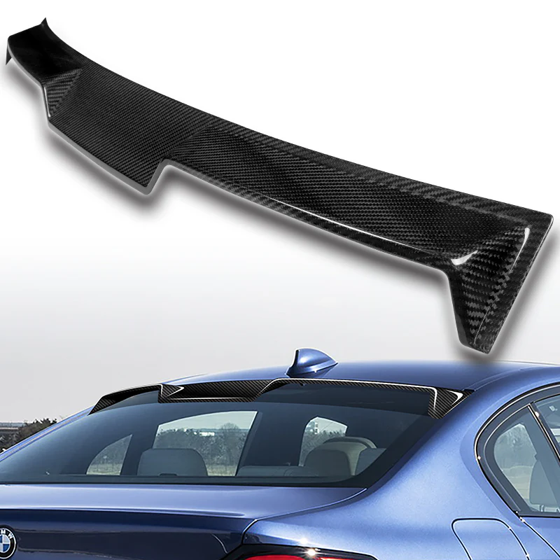 V-Style Rear Window Roof Visor Wing Spoiler For 2017-2023 BMW G30 5-Series 4-DR / Sedan -Real Carbon Fiber - Image 7