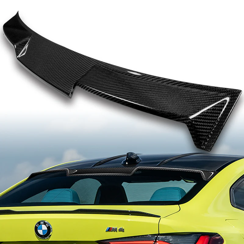 V-Style Rear Window Roof Visor Wing Spoiler For 2021-2023 BMW G22 G82 4-Series 2-DR / Coupe -Real Carbon Fiber - Image 5