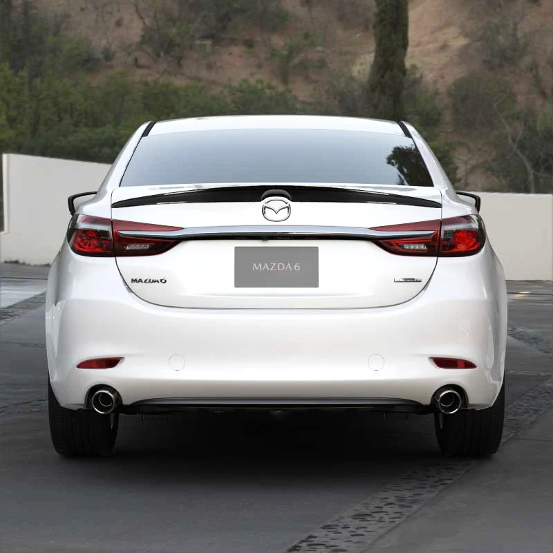V-Style Rear Trunk Lip Duckbill Spoiler Wing For 2019-2021 Mazda 6 Axela 4-DR / Sedan -Real Carbon Fiber - Image 5