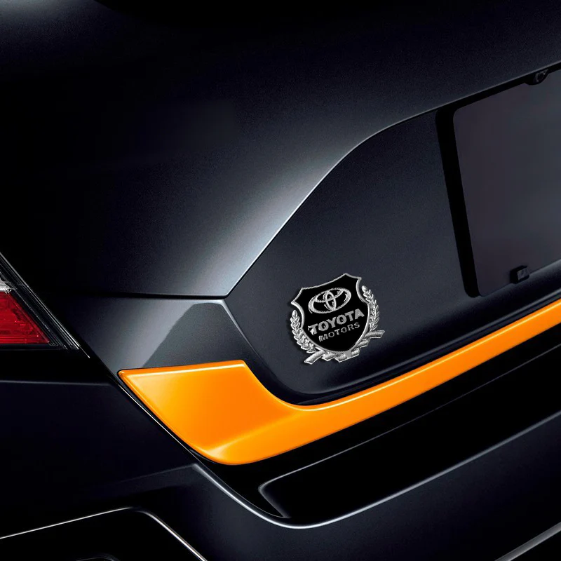 Toyota Silver 3D Metal Emblem Sticker x2 - Image 2