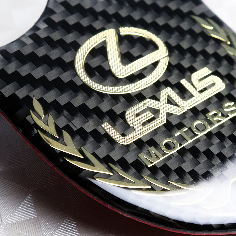 Lexus Gold 3D Carbon Fiber Emblem Sticker - Image 2