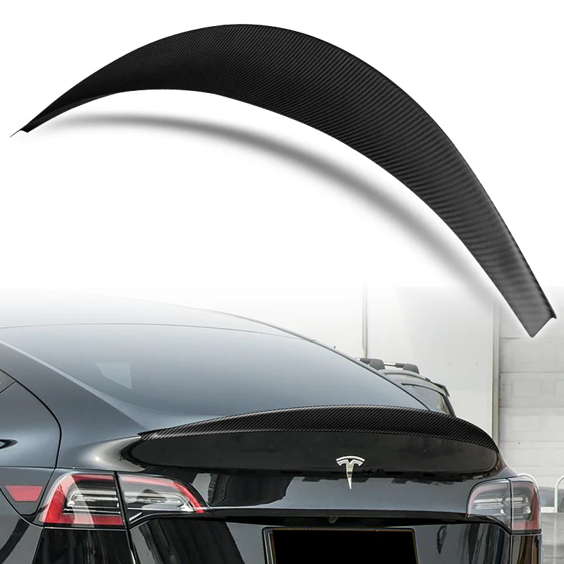 VIP-Style Rear Trunk Lip Duckbill Spoiler Wing For 2020-2024 Tesla Model Y -Matte Carbon Fiber - Image 6