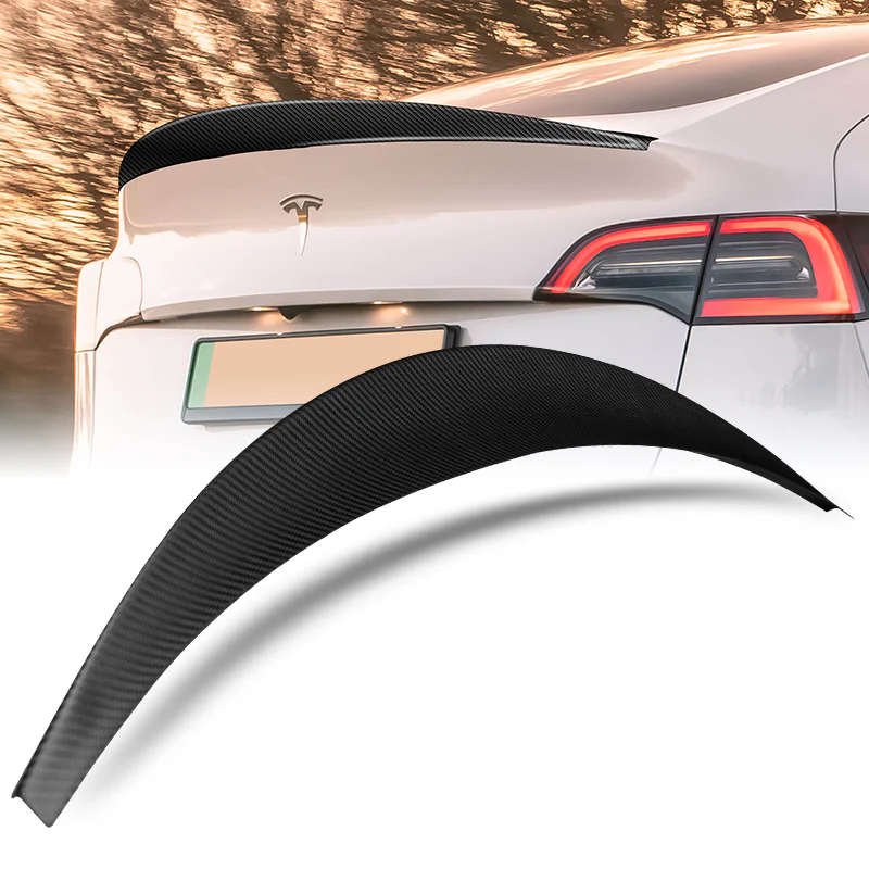VIP-Style Rear Trunk Lip Duckbill Spoiler Wing For 2020-2024 Tesla Model Y -Matte Carbon Fiber - Image 7