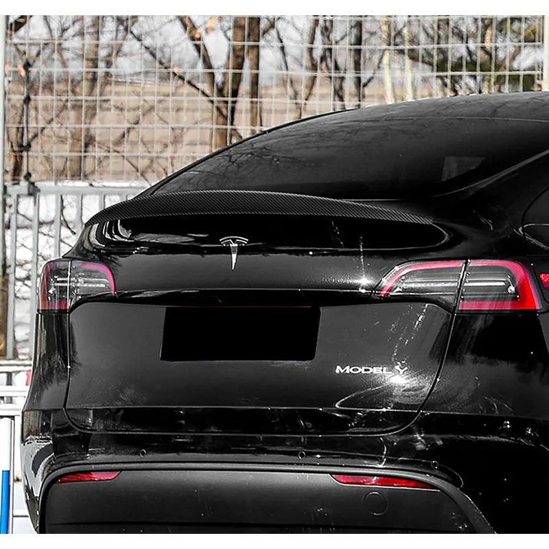 VIP-Style Rear Trunk Lip Duckbill Spoiler Wing For 2020-2024 Tesla Model Y -Matte Carbon Fiber - Image 8