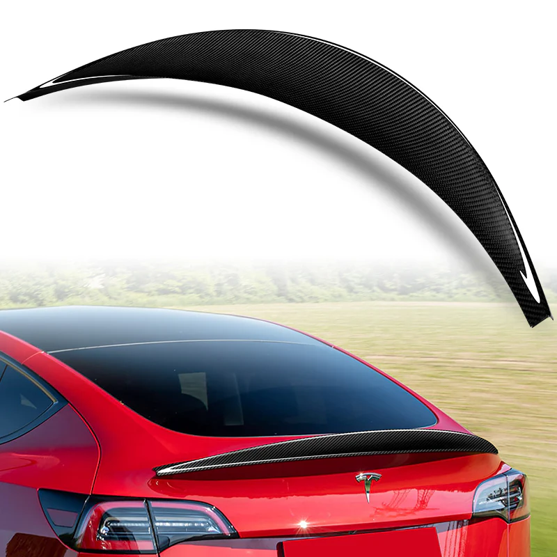VIP-Style Rear Trunk Lip Duckbill Spoiler Wing For 2020-2024 Tesla Model Y -Real Carbon Fiber - Image 5