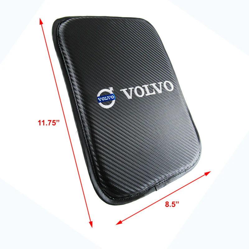 Volvo Carbon Fiber Look Embroidered Armrest Cushion - Image 3