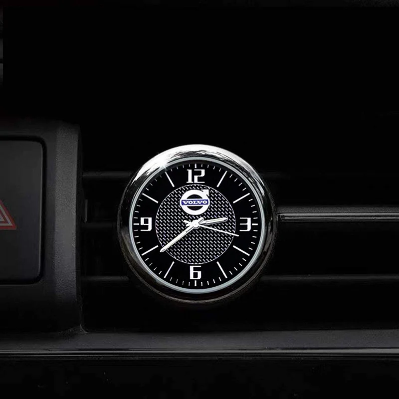VOLVO Set of Car 15" Steering Wheel Cover Carbon Fiber Look Leather with Exquisite Clock - Image 9