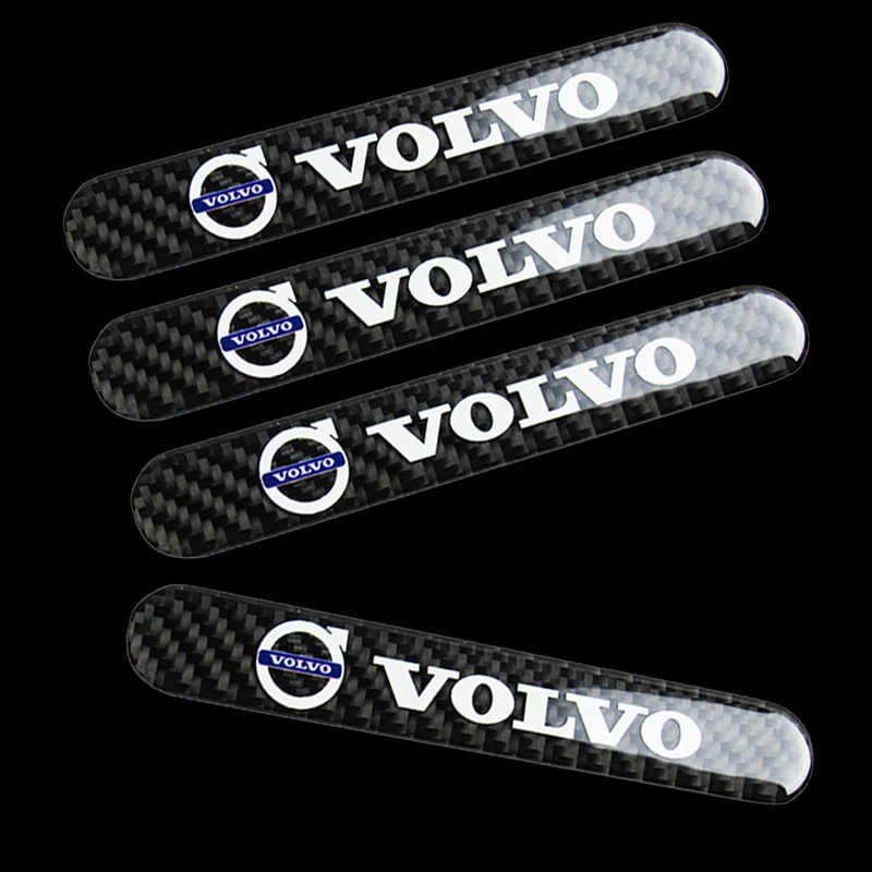 Volvo VOLVO Carbon Fiber Car Door Rear Trunk Side Fenders Bumper Badge Scratch Guard Sticker New 4pcs - Image 4