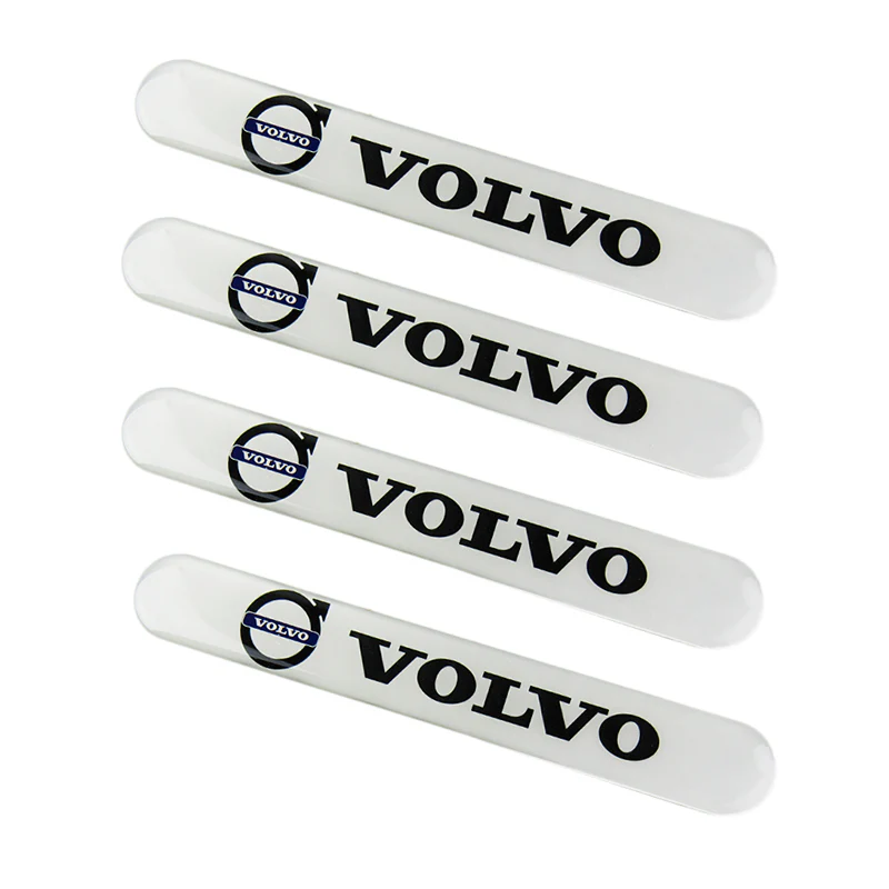 Volvo VOLVO White Car Door Rear Trunk Side Fenders Bumper Badge Scratch Guard Sticker New 4pcs - Image 4