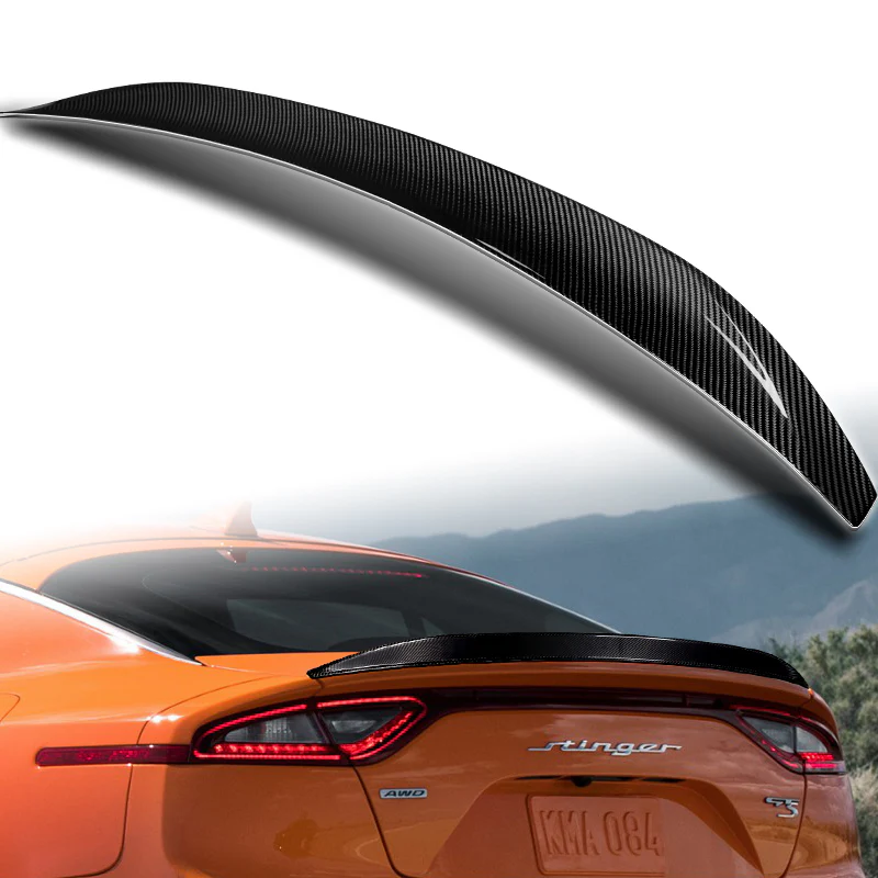 VT-Style Rear Trunk Lip Duckbill Spoiler Wing For 2018-2023 Kia Stinger -Real Carbon Fiber - Image 5