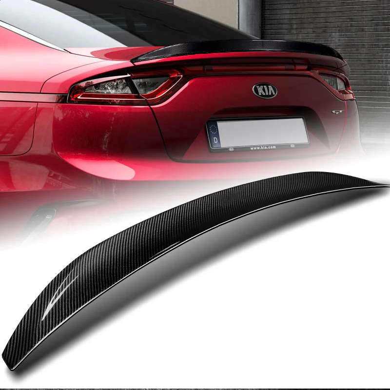 VT-Style Rear Trunk Lip Duckbill Spoiler Wing For 2018-2023 Kia Stinger -Real Carbon Fiber - Image 7
