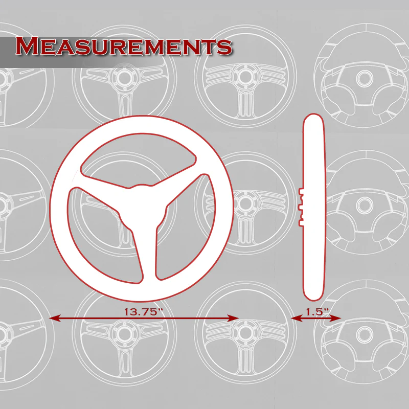 W-Power 14" 350mm 6-Bolt Hole Vintage Style Wood With Black Line Grip Aluminum Finished 3-Spoke Steering Wheel - Image 2