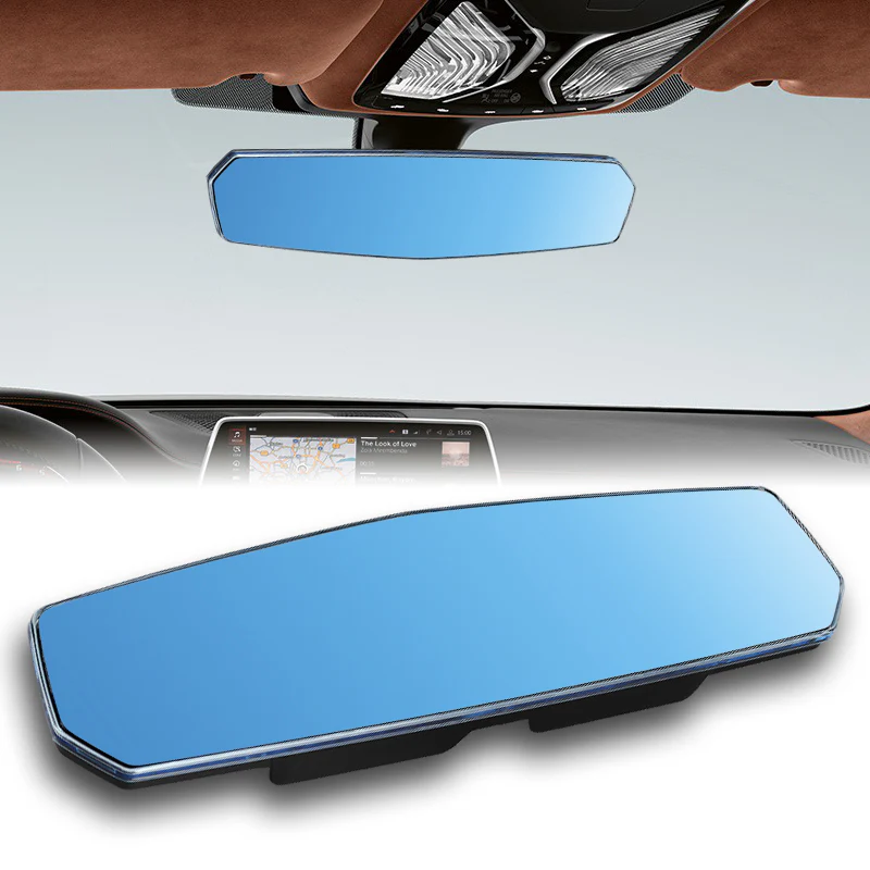 W-Power 270mm Wide Universal Interior Clip On Largest Visibility Panoramic Rear View Mirror -Blue Tint Flat - Image 3