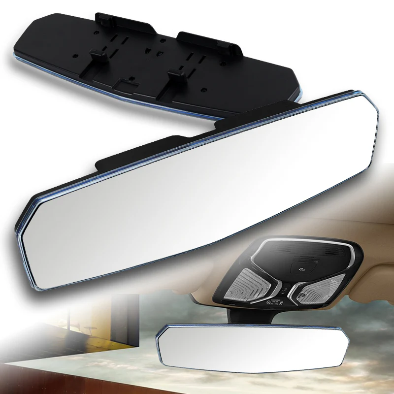 W-Power 270mm Wide Universal Interior Clip On Largest Visibility Panoramic Rear View Mirror -Clear Tint Flat - Image 2
