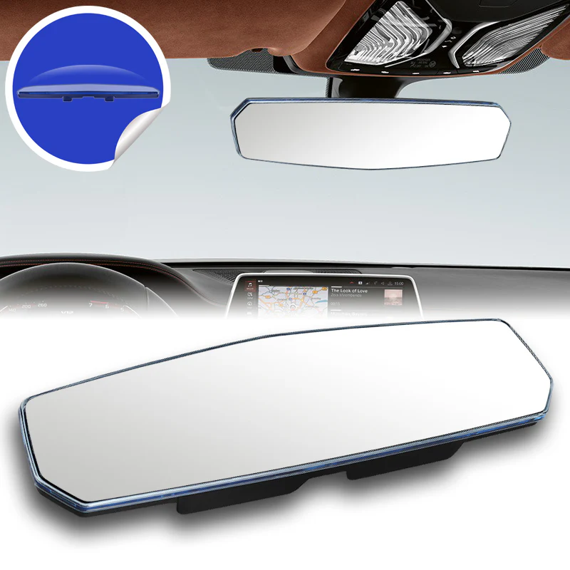 W-Power 300mm Wide Universal Interior Clip On Largest Visibility Panoramic Rear View Mirror -Clear Tint Convex - Image 2