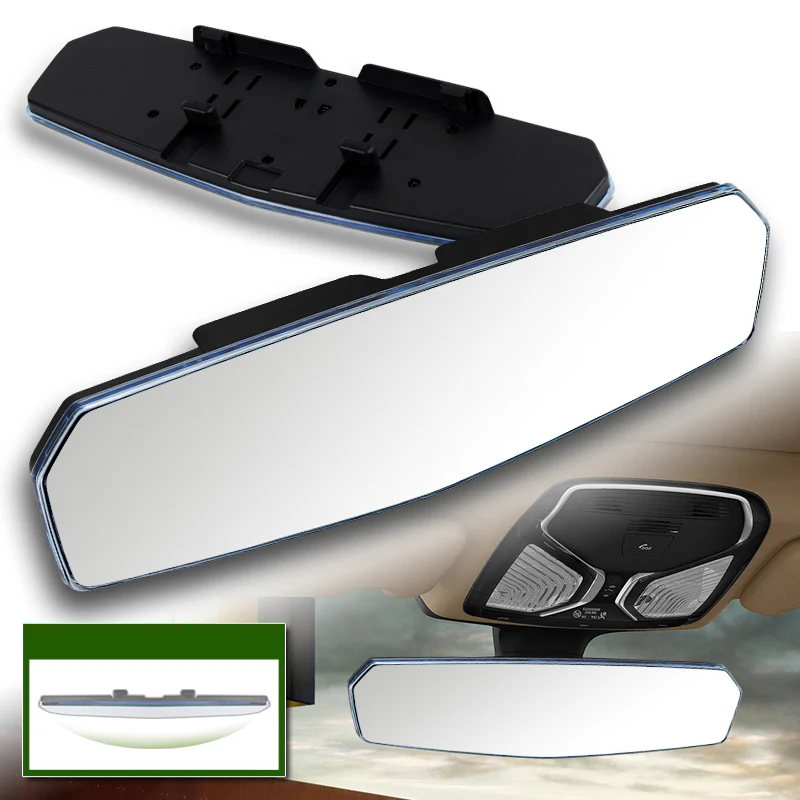 W-Power 300mm Wide Universal Interior Clip On Largest Visibility Panoramic Rear View Mirror -Clear Tint Convex - Image 3