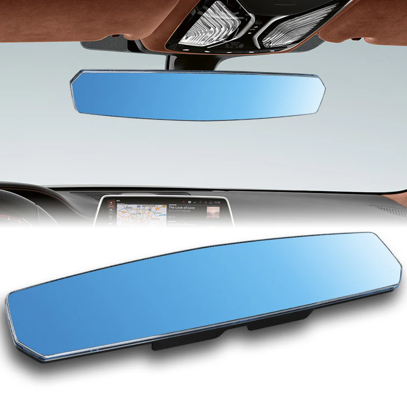W-Power 400mm Wide Universal Interior Clip On Largest Visibility Panoramic Rear View Mirror -Blue Tint Flat - Image 4