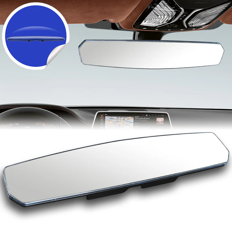 W-Power 400mm Wide Universal Interior Clip On Largest Visibility Panoramic Rear View Mirror -Clear Tint Convex - Image 3