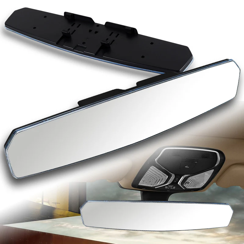 W-Power 400mm Wide Universal Interior Clip On Largest Visibility Panoramic Rear View Mirror -Clear Tint Flat - Image 5