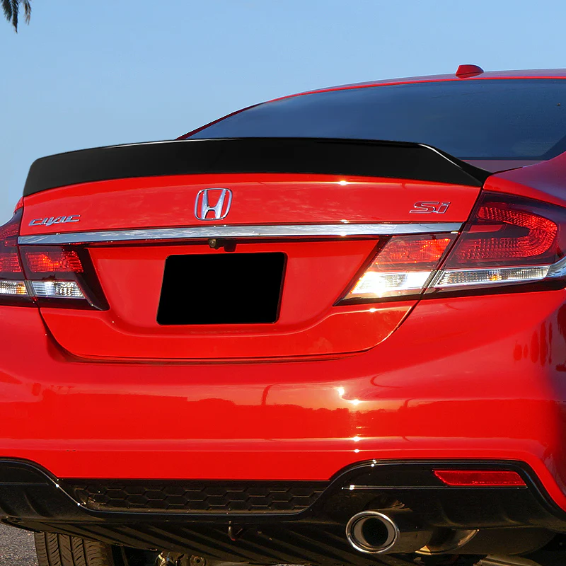 W-Power ABS AR-Style Rear Trunk Lip Duckbill Spoiler Wing For 2012-2015 Honda Civic Sedan 4DR -Pearl Black - Image 5