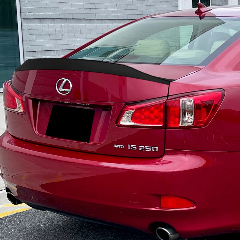 W-Power ABS STP-Style Rear Trunk Lip Spoiler Wing For 2006-2013 Lexus IS250 IS350 ISF -Unpainted Matte Black - Image 6