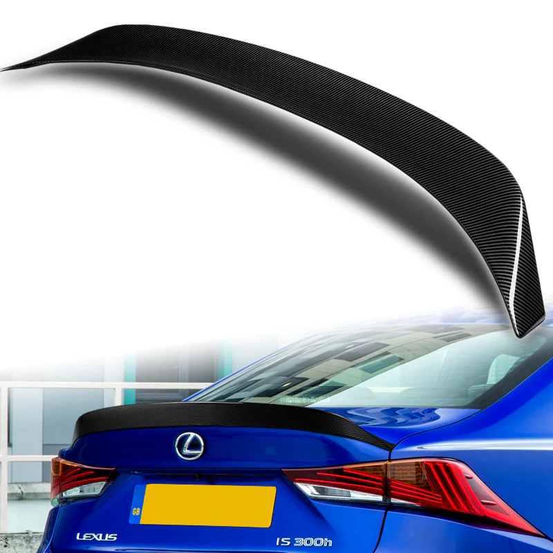 W-Power ABS AR-Style Rear Trunk Lip Spoiler Wing For 2014-2020 Lexus IS-Series Sedan 4DR -Carbon Fiber Look - Image 5