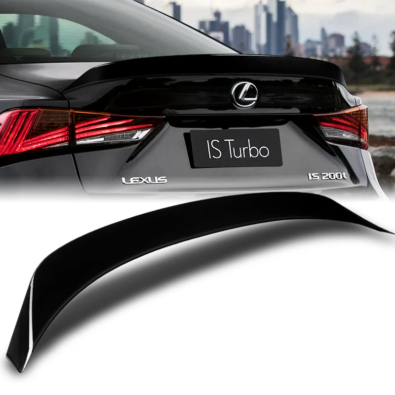 W-Power ABS AR-Style Rear Trunk Lip Spoiler Wing For 2014-2020 Lexus IS-Series Sedan 4DR -Pearl Black - Image 5