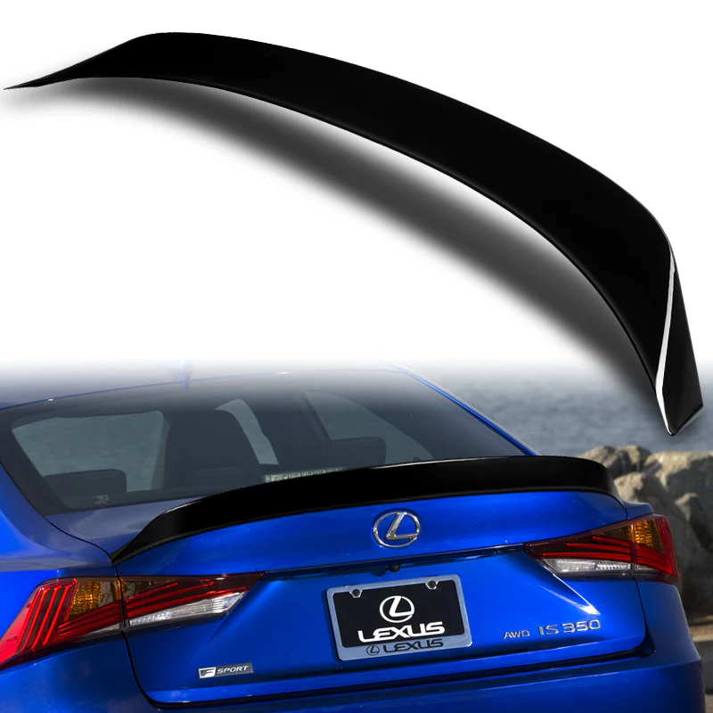 W-Power ABS AR-Style Rear Trunk Lip Spoiler Wing For 2014-2020 Lexus IS-Series Sedan 4DR -Pearl Black - Image 6
