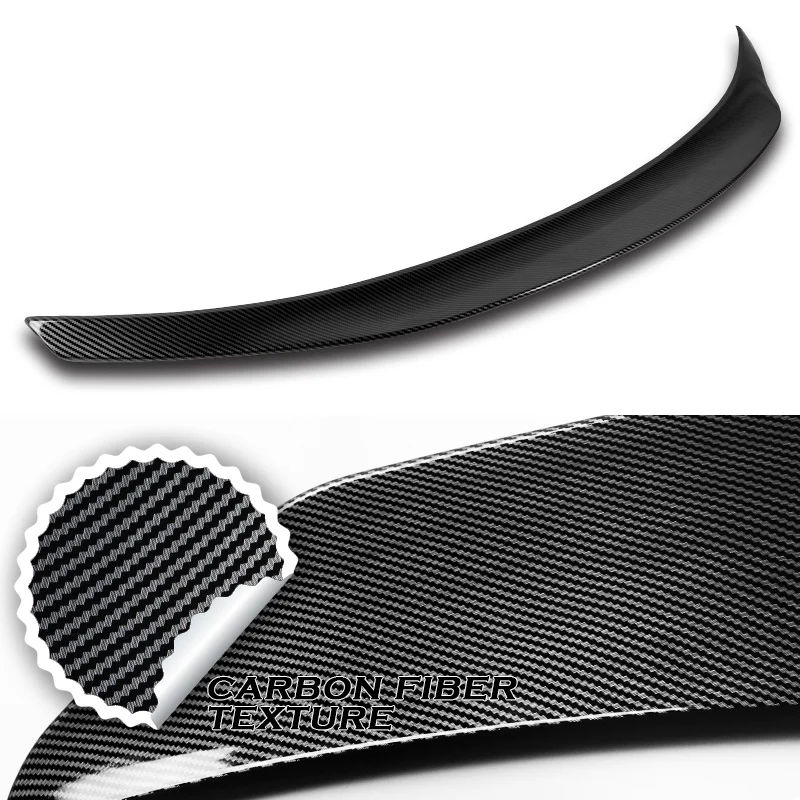 W-Power ABS B-Style Rear Trunk Lip Duckbill Spoiler Wing For 2015-2021 Mercedes-Benz C-Class W205 Sedan -Carbon Fiber Look - Image 4