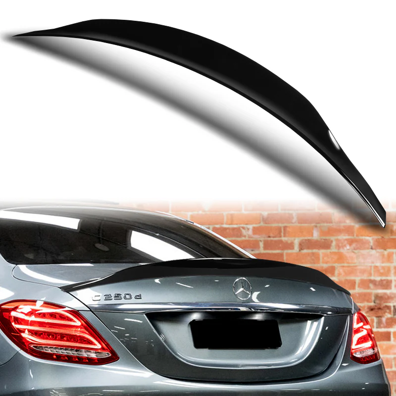 W-Power ABS B-Style Rear Trunk Lip Duckbill Spoiler Wing For 2015-2021 Mercedes-Benz C-Class W205 Sedan -Pearl Black - Image 5