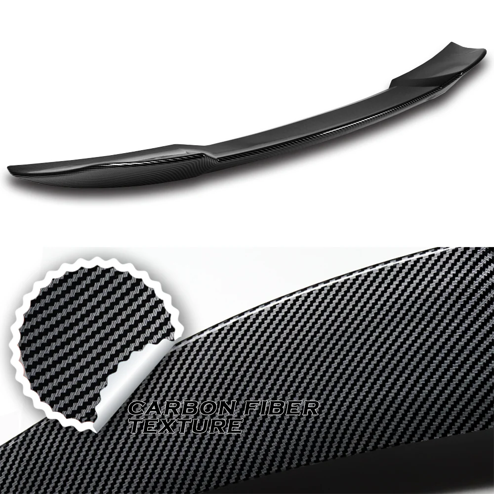 W-Power ABS F-Style Rear Trunk Lip Duckbill Spoiler Wing For 2021 - 2025 Lexus IS-Series -Carbon Fiber Look - Image 2