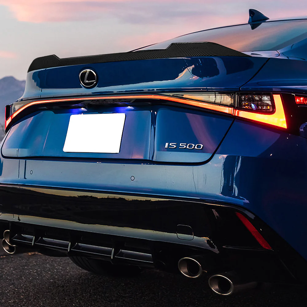 W-Power ABS F-Style Rear Trunk Lip Duckbill Spoiler Wing For 2021 - 2025 Lexus IS-Series -Carbon Fiber Look - Image 8