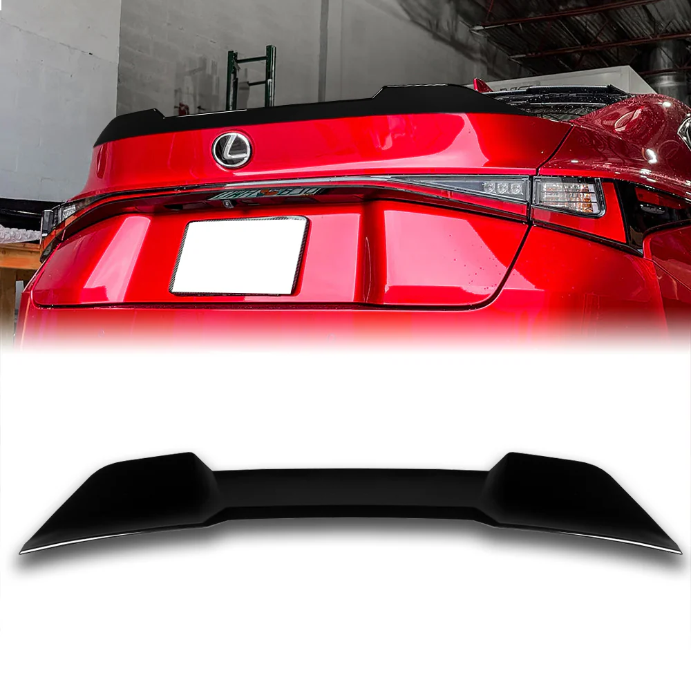 W-Power ABS F-Style Rear Trunk Lip Duckbill Spoiler Wing For 2021 - 2025 Lexus IS-Series -Pearl Black - Image 6