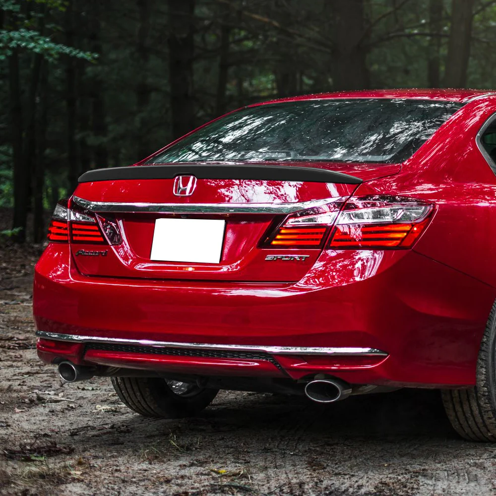 W-Power ABS OE-Style Rear Trunk Lip Duckbill Spoiler Wing For 2013 - 2017 Honda Accord 4-DR/Sedan -Unpainted Matte Black - Image 7