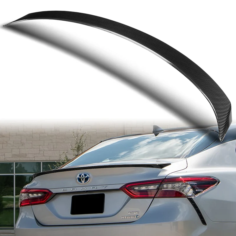 W-Power ABS OE-Style Rear Trunk Lip Duckbill Spoiler Wing For 2018-2024 Toyota Camry Sedan -Carbon Fiber Look - Image 6