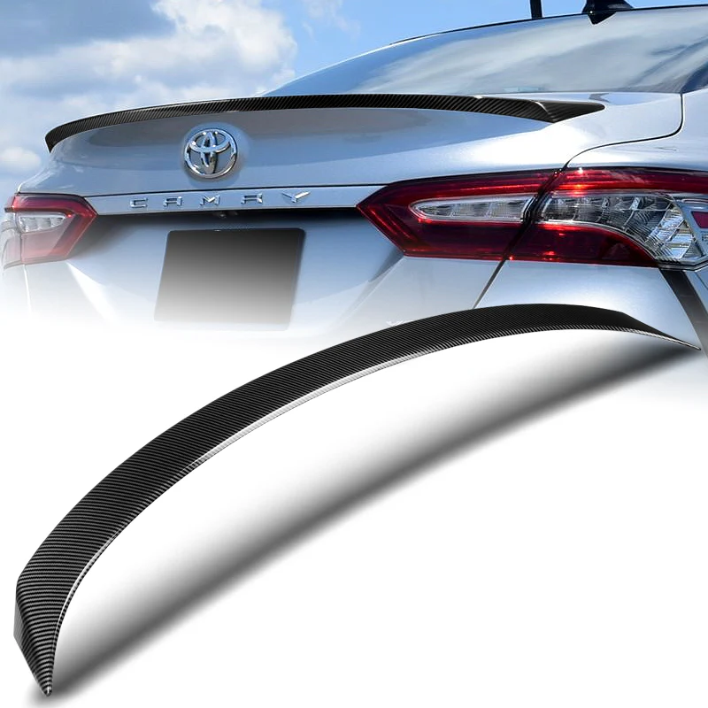 W-Power ABS OE-Style Rear Trunk Lip Duckbill Spoiler Wing For 2018-2024 Toyota Camry Sedan -Carbon Fiber Look - Image 7