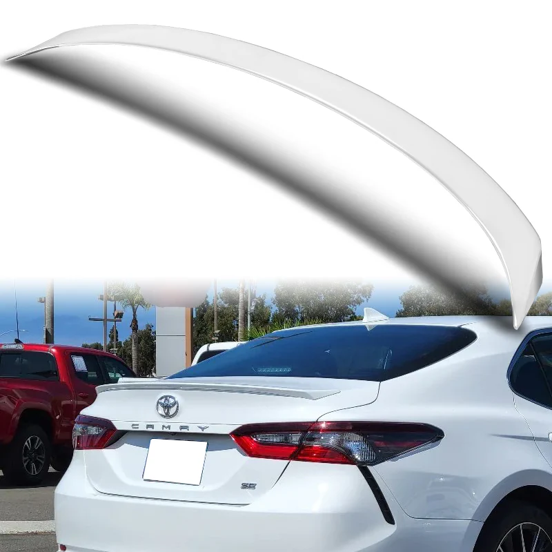 W-Power ABS OE-Style Rear Trunk Lip Duckbill Spoiler Wing For 2018-2024 Toyota Camry Sedan -Pearl White - Image 7