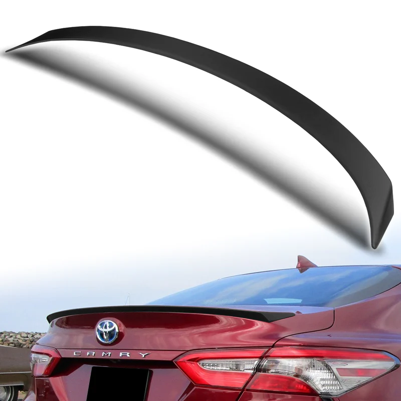 W-Power ABS OE-Style Rear Trunk Lip Duckbill Spoiler Wing For 2018-2024 Toyota Camry Sedan -Unpainted Matte Black - Image 5