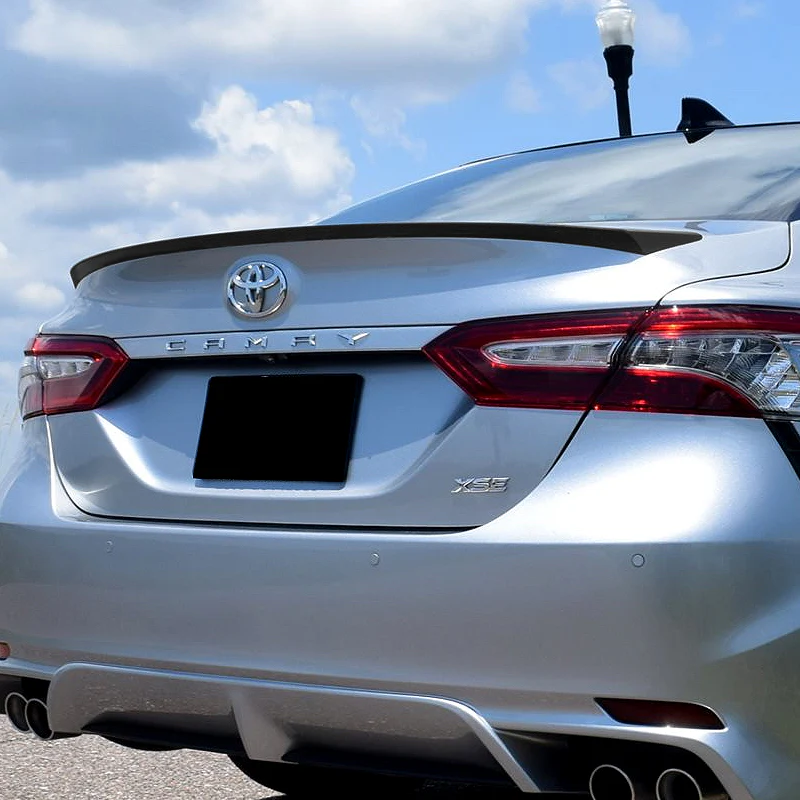 W-Power ABS OE-Style Rear Trunk Lip Duckbill Spoiler Wing For 2018-2024 Toyota Camry Sedan -Unpainted Matte Black - Image 6