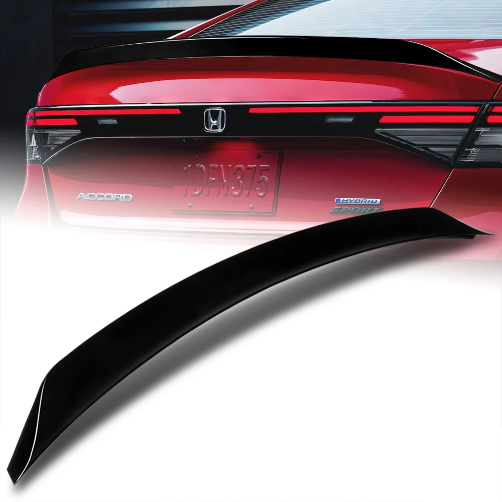 W-Power ABS OE-Style Rear Trunk Lip Duckbill Spoiler Wing For 2023 - 2026 Honda Accord 4DR/Sedan -Pearl Black - Image 2