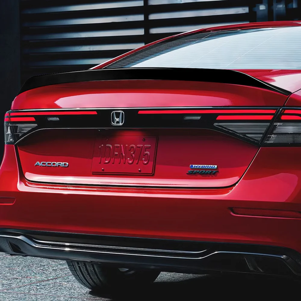 W-Power ABS OE-Style Rear Trunk Lip Duckbill Spoiler Wing For 2023 - 2026 Honda Accord 4DR/Sedan -Pearl Black - Image 8