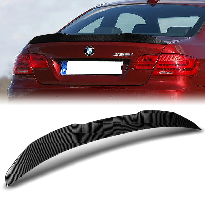 W-Power ABS PSM-Style Rear Trunk Lip Duckbill Spoiler Wing For 2007-2013 BMW 3-Series Coupe E92 -Carbon Fiber Look - Image 5
