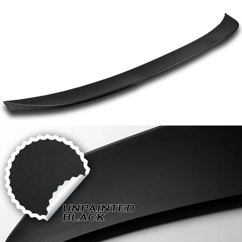 W-Power ABS PSM-Style Rear Trunk Lip Duckbill Spoiler Wing For 2011-2016 BMW 5-Series M5 / F10 / F18 Sedan -Unpainted Matte Black - Image 3